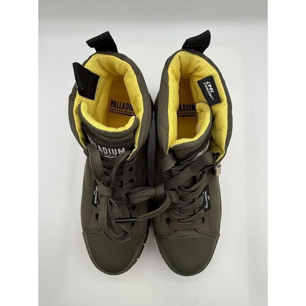 Palladium Revolt Overcush Olive Night Green Boots,Women's 8, EU39.5,Quilted,NWOB